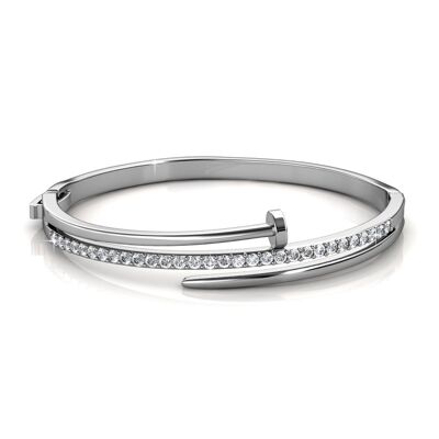 Knotty Nail Bracelet - Silver and Crystal