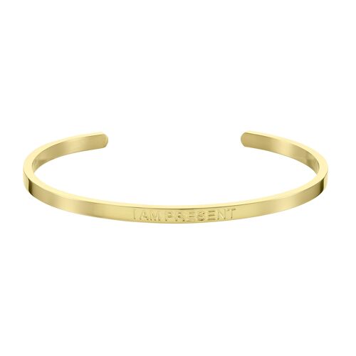 I AM PRESENT Affirmation Bracelet (Gold)