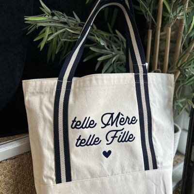 Navy shopping bag "Like mother, like daughter" - Mother's Day