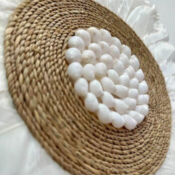 Feather - Jujuhat Plumes blanches, Corde et Coquillages blancs 30cm 2
