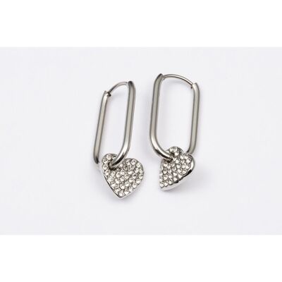 Earrings stainless steel SILVER - E60233130550
