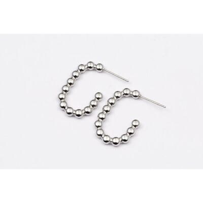 Earrings stainless steel SILVER - E60051070399