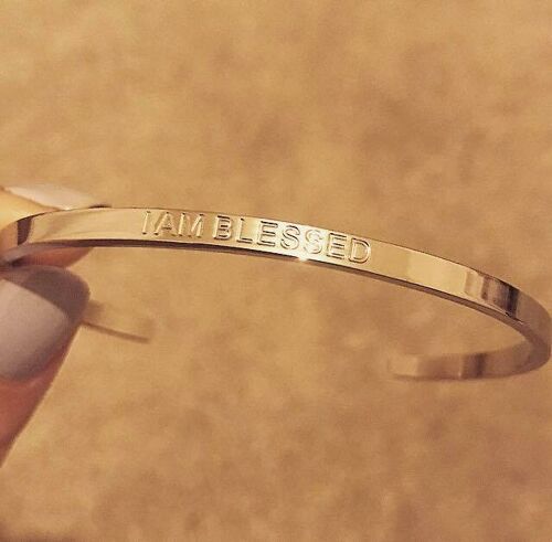 I AM BLESSED Affirmation Bracelet (Gold)
