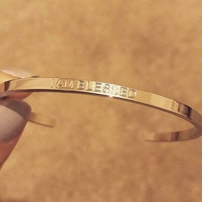 I AM BLESSED Affirmation Bracelet (Gold)