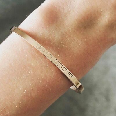 JE SUIS MON SAUVETEUR – Bracelet Affirmation – (Or Rose)