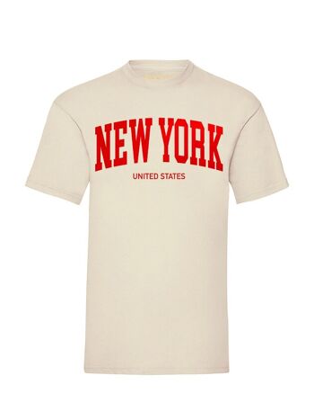 T-shirt New York Velours Rouge 1