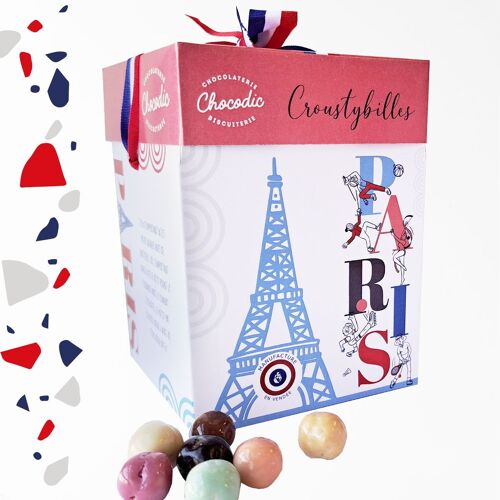 CHOCODIC - MAXI CUBE CADEAU CROUSTYBILLES CHOCOLATS -  COLLECTION PARIS 2024 SPORTS JEUX SPORTIFS