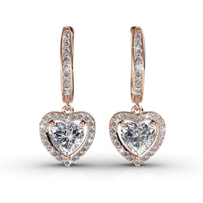 Only Love earrings - Rose gold and crystal