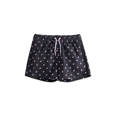 Bañador de niño negro y estrellas malva K05-23401053