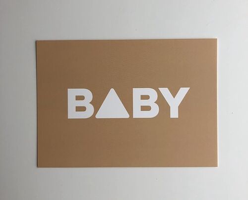 BABY greeting postcard with handwritten message