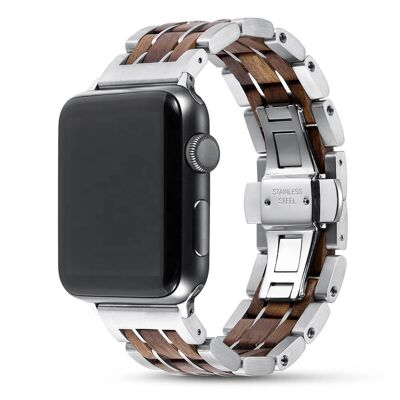 Pulsera Apple Watch - Madera de nogal y acero