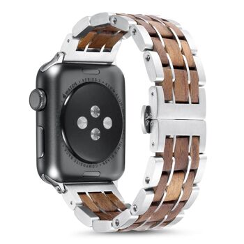 Bracelet Apple Watch - Bois de Noyer et Acier 3