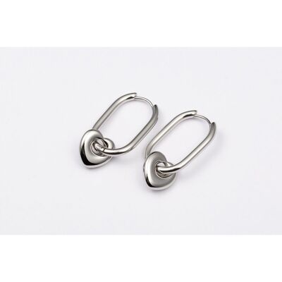 Earrings stainless steel SILVER - E60195090399