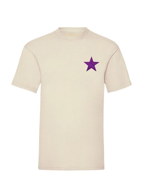 T-shirt Star Glitter Purple Chest