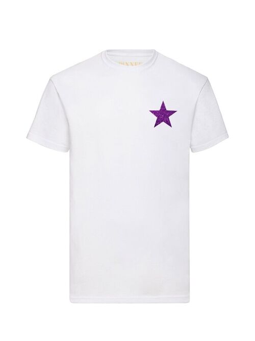 T-shirt Star Glitter Purple Chest