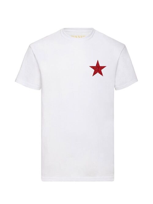 T-shirt Star Glitter Red Chest