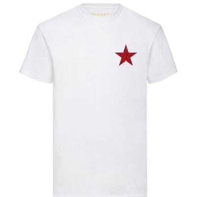 Camiseta Estrella Glitter Pecho Rojo