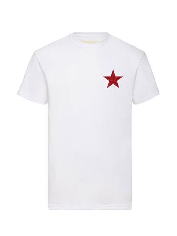 T-shirt Etoile Glitter Poitrine Rouge 1