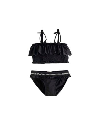 Bikini fille noir à volants K17-23404055 2