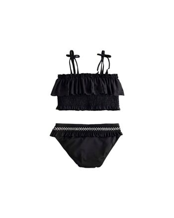 Bikini fille noir à volants K17-23404055 3