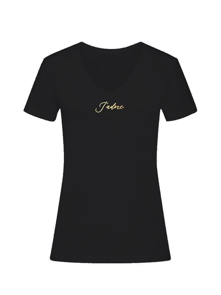 T-shirt Scollo V Oro Jadore