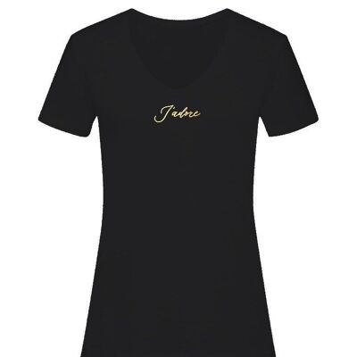 T-Shirt mit V-Ausschnitt Gold Jadore