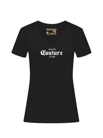 T-shirt Col V Haute Couture Blanc 1