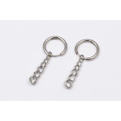 Earrings stainless steel SILVER - E60239120550