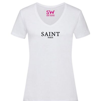T-shirt Scollo V Saint Paris Nera