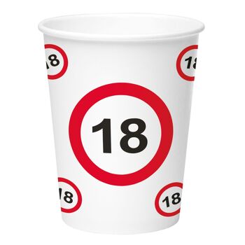 Gobelets - Panneau de signalisation 18 - 250 ml - 8 pièces