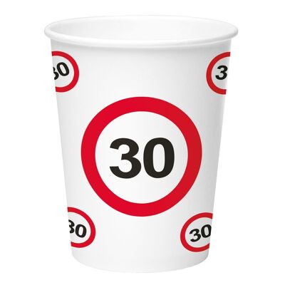 Cups - Traffic sign 30 - 250 ml - 8 pieces