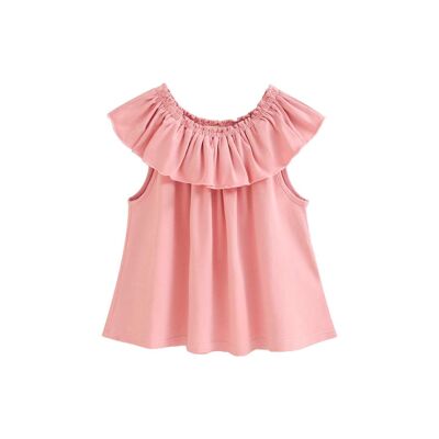 T-shirt da bambina con volant rosa tenue K162-21405141