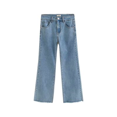 Pantaloni bambina in denim blu lavato K177-25414035