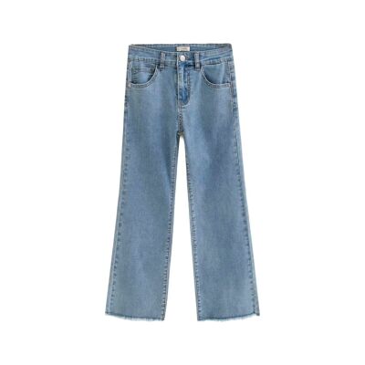 Mädchenhose aus gewaschenem blauem Denim K177-25414035