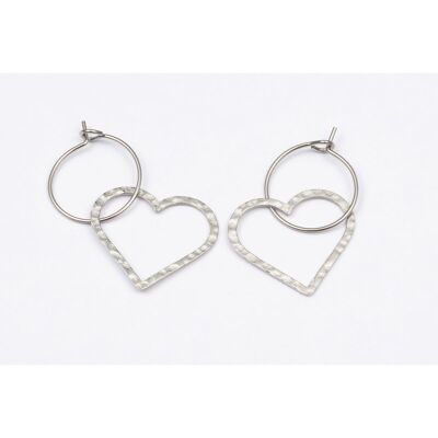Earrings stainless steel SILVER - E60295070399