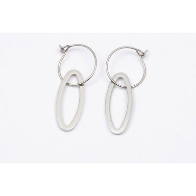 Earrings stainless steel SILVER - E60297078399