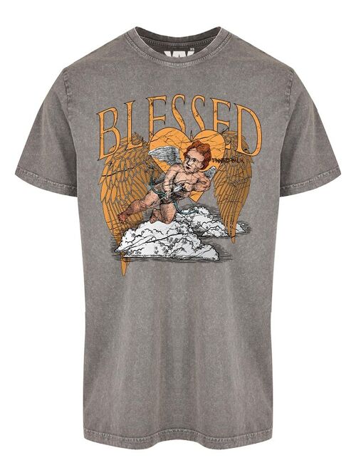 Washed T-shirt Blessed Yellow