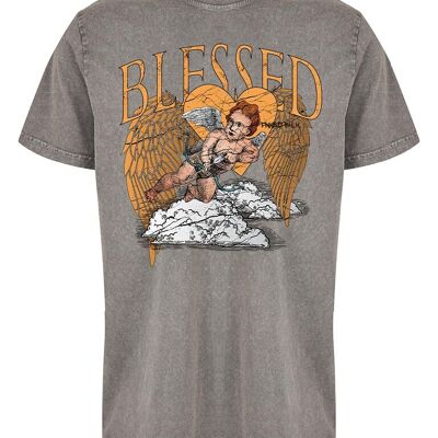 Washed T-shirt Blessed Yellow