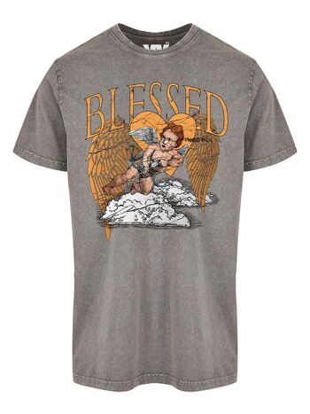 T-shirt Délavé Blessed Jaune 1