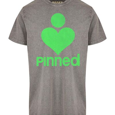 Washed T-shirt PiNNED Neon Green Velvet