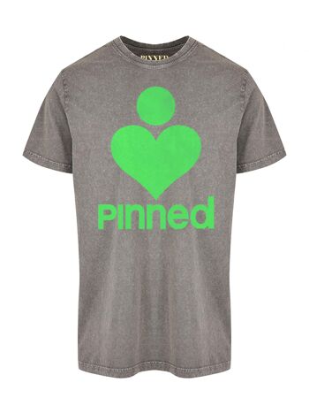 T-shirt Délavé PiNNED Velours Vert Fluo 5