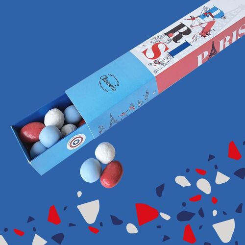 CHOCODIC - STICK GOURMAND GOURMANDISES CHOCOLAT BLEU BLANC ROUGE - COLLECTION PARIS 2024 SPORTS JEUX SPORTIFS