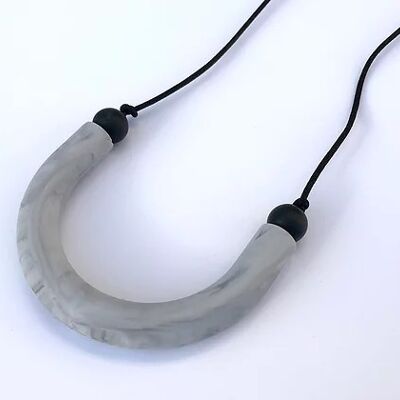 Marble effect U shaped teething pendant