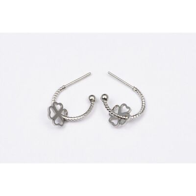 Earrings stainless steel SILVER - E60291090399