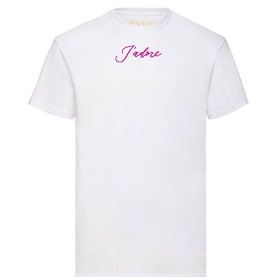 T-Shirt aus rosa Samt Jadore
