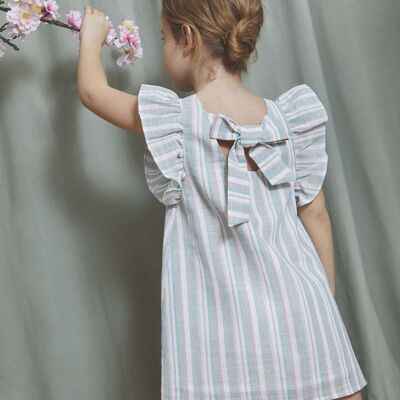 Girl's dress with ruffles and bow on the back K88-21412181