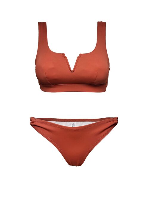 Rust brown preformed bikini sets for women