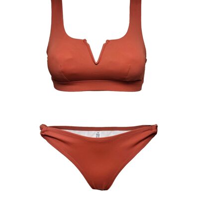 Rostbraune vorgeformte Bikini-Sets für Damen