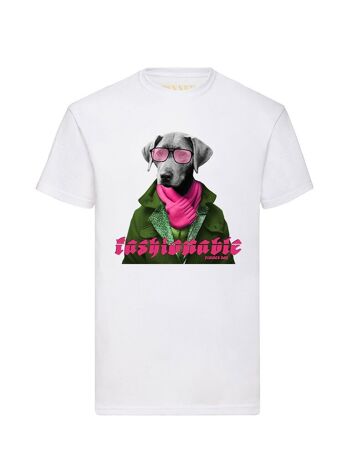 T-shirt Chien Épinglé Rose 1