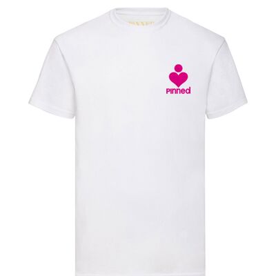 T-shirt Pinned petto in velluto rosa neon